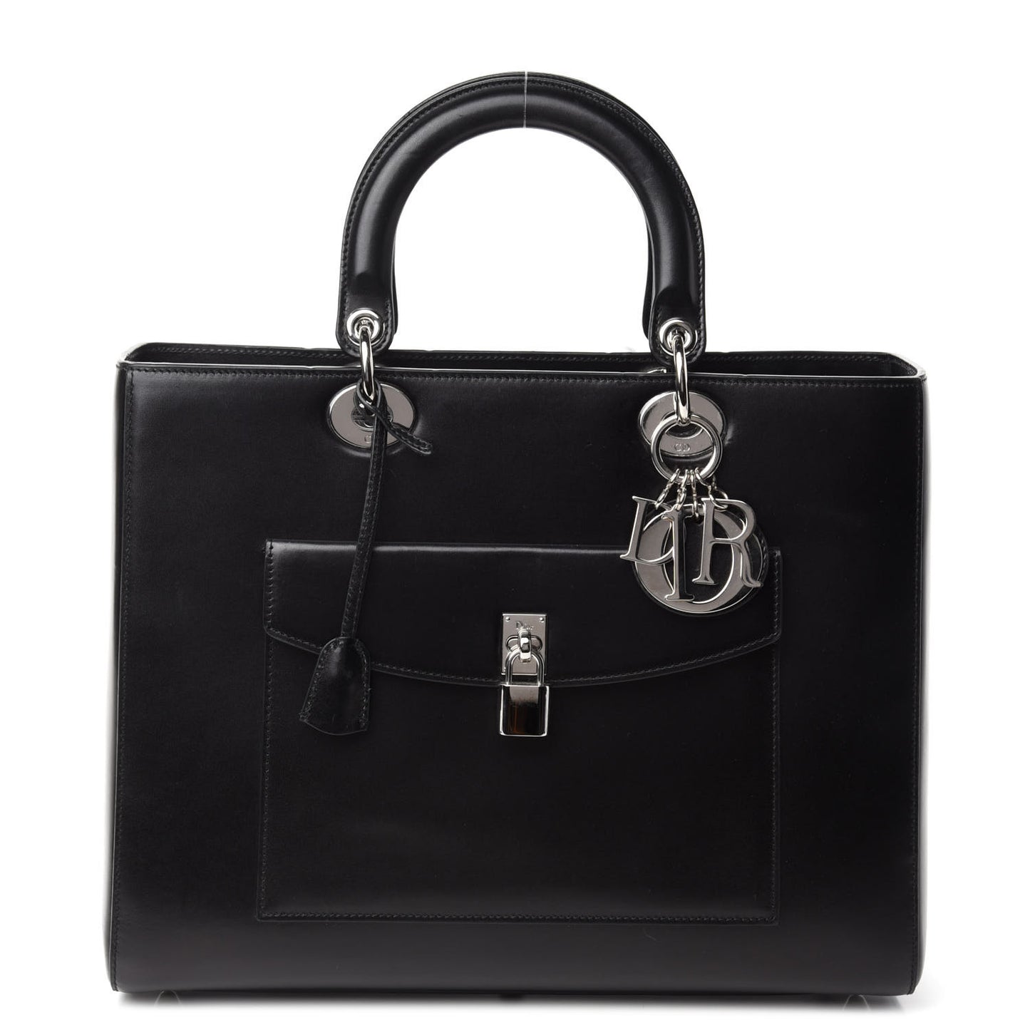 Box Calfskin Lady Dior Pouch Tote Black