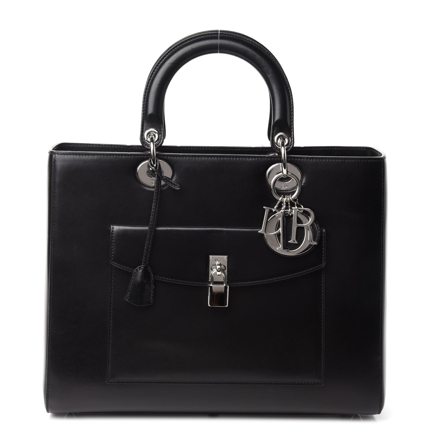 Christian Dior Box Calfskin Lady Dior Pouch Tote Black 1 of 10