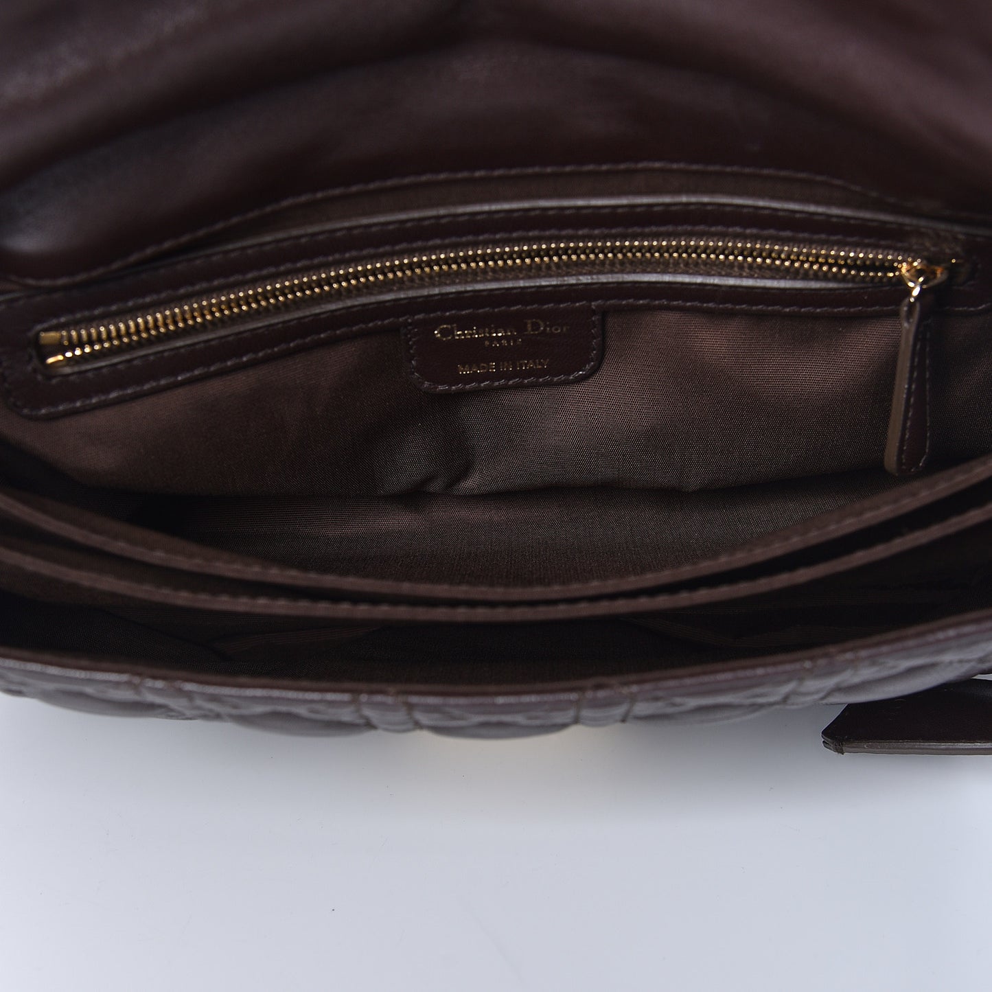 Lambskin Cannage Large New Lock Flap Bag Brown