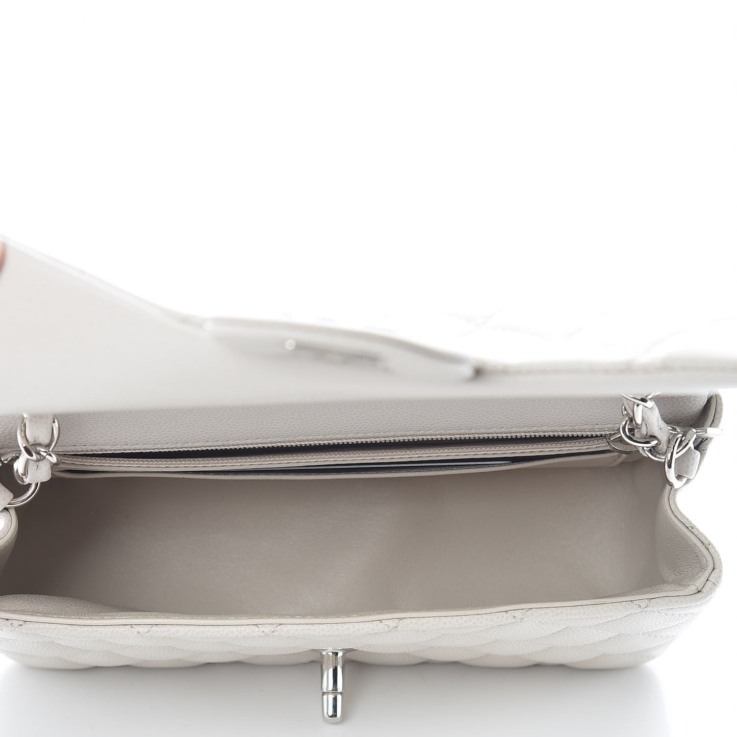 Caviar Quilted Mini Rectangular Flap Ivory