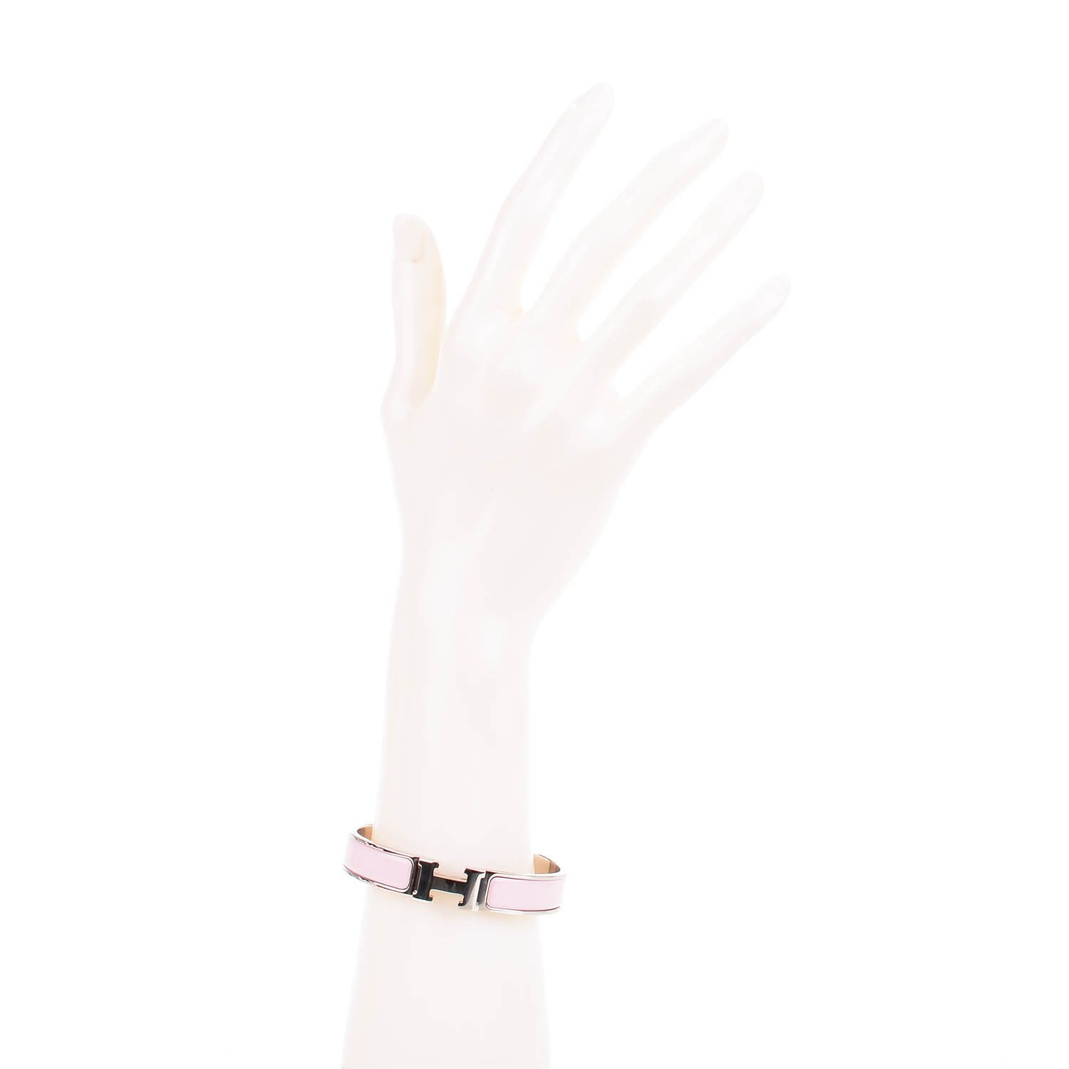 Hermes Enamel Narrow Clic Clac H Bracelet GM Rose Poudre 2 of 6