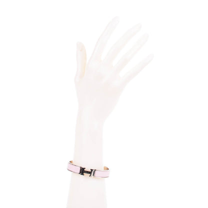 Hermes Enamel Narrow Clic Clac H Bracelet GM Rose Poudre 2 of 6