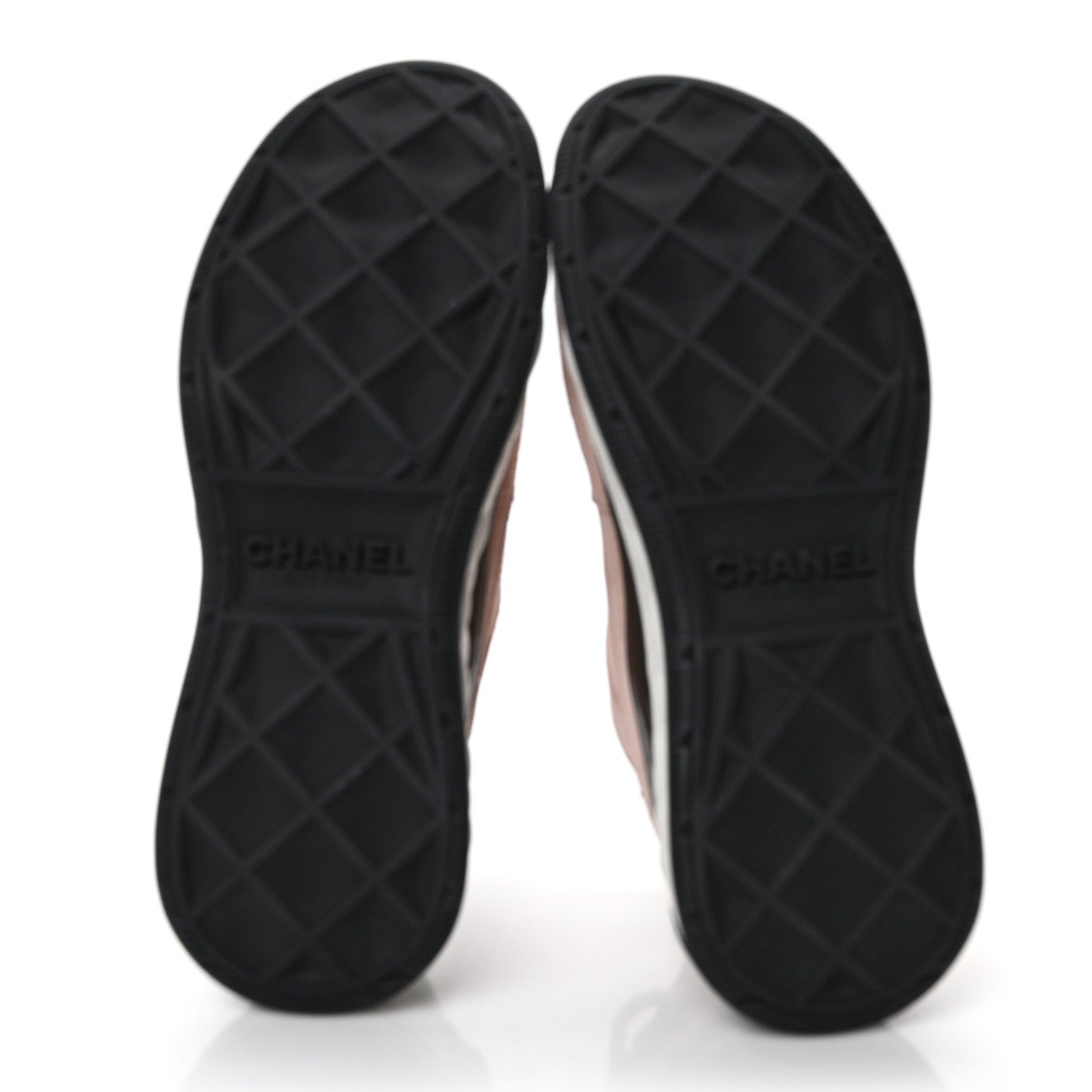 Chanel Suede Calfskin Nylon Grosgrain CC Sneakers 37.5 Light Pink 6 of 9