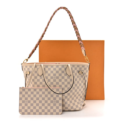 Louis Vuitton Damier Azur Braided Neverfull MM Pink 16 of 16