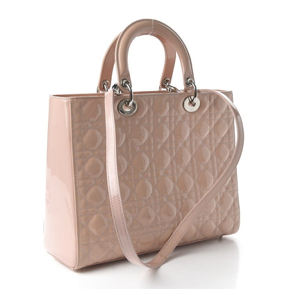 Christian Dior Patent Cannage Large Lady Dior Light Pink 4 of 12