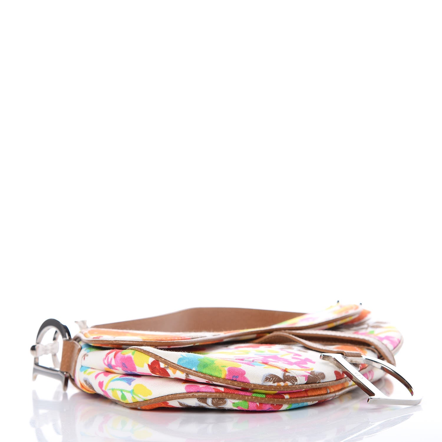 Christian Dior Canvas Floral Saddle Bag 4 of 10