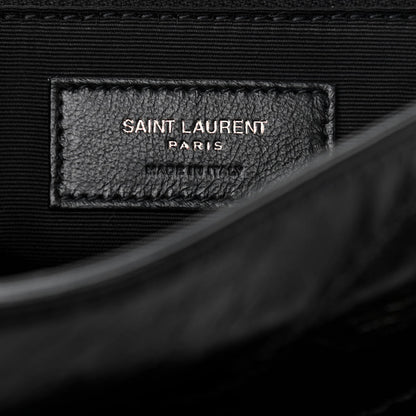 Saint Laurent Crinkled Calfskin Matelasse Monogram Medium Niki Chain Satchel Black 7 of 10