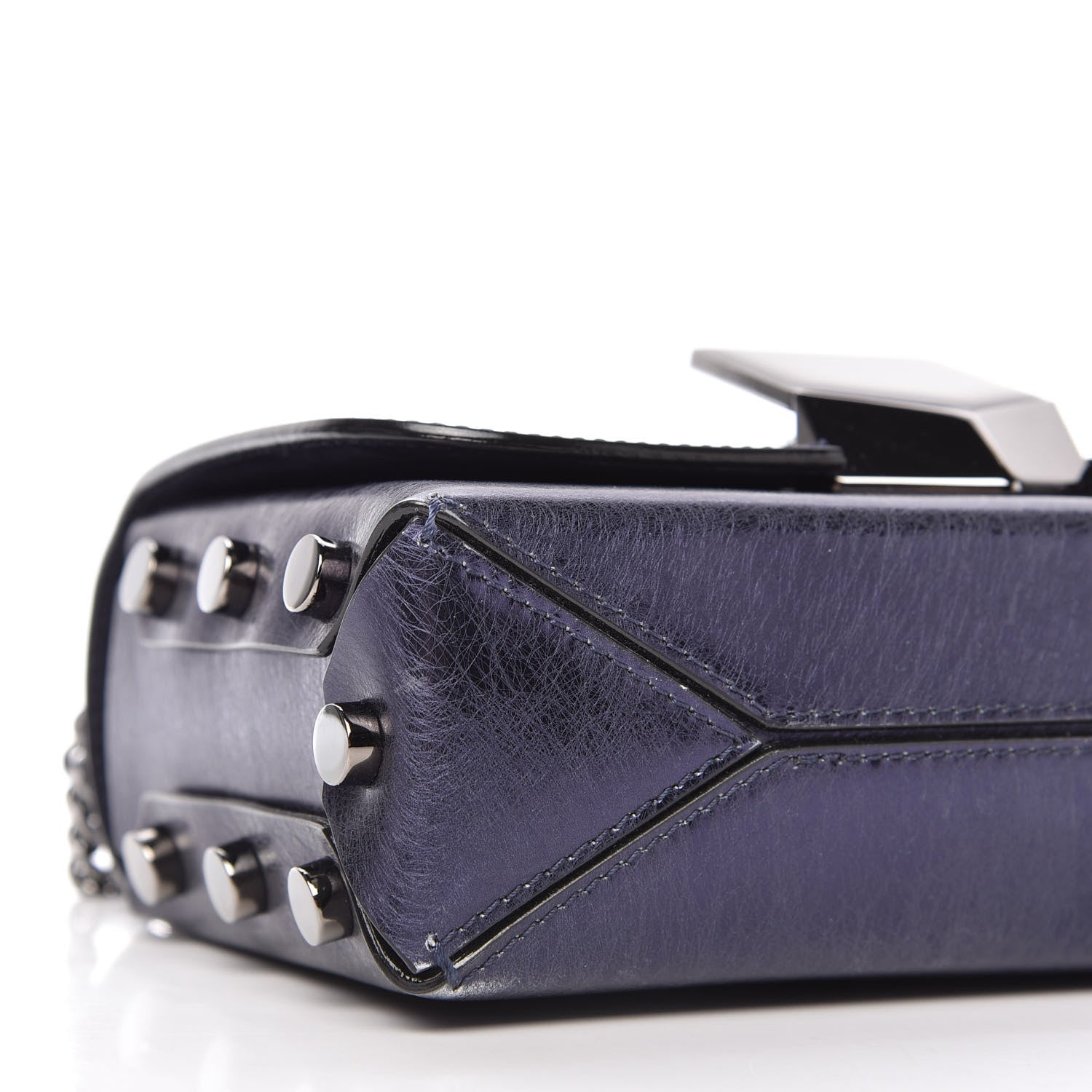 Jimmy Choo Metallic Calfskin Lockett Petite Shoulder Bag Purple 6 of 10