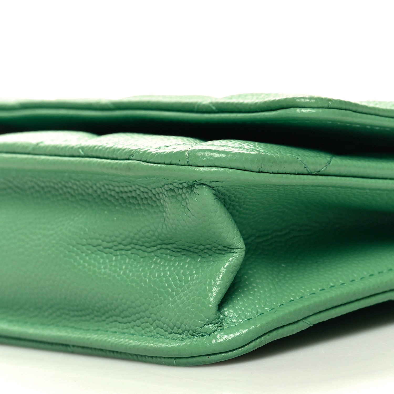 Chanel Caviar Quilted Wallet on Chain WOC Light Green 11 of 12