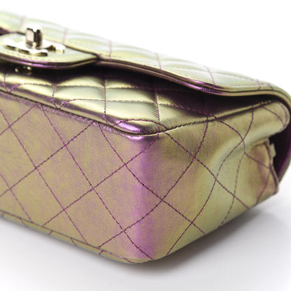 Chanel Iridescent Lambskin Quilted Mini Rectangular Flap Purple 7 of 11