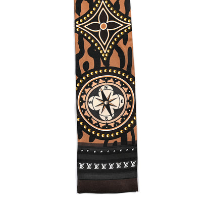 Louis Vuitton Silk Monogram LV World Bandeau Brown 3 of 4