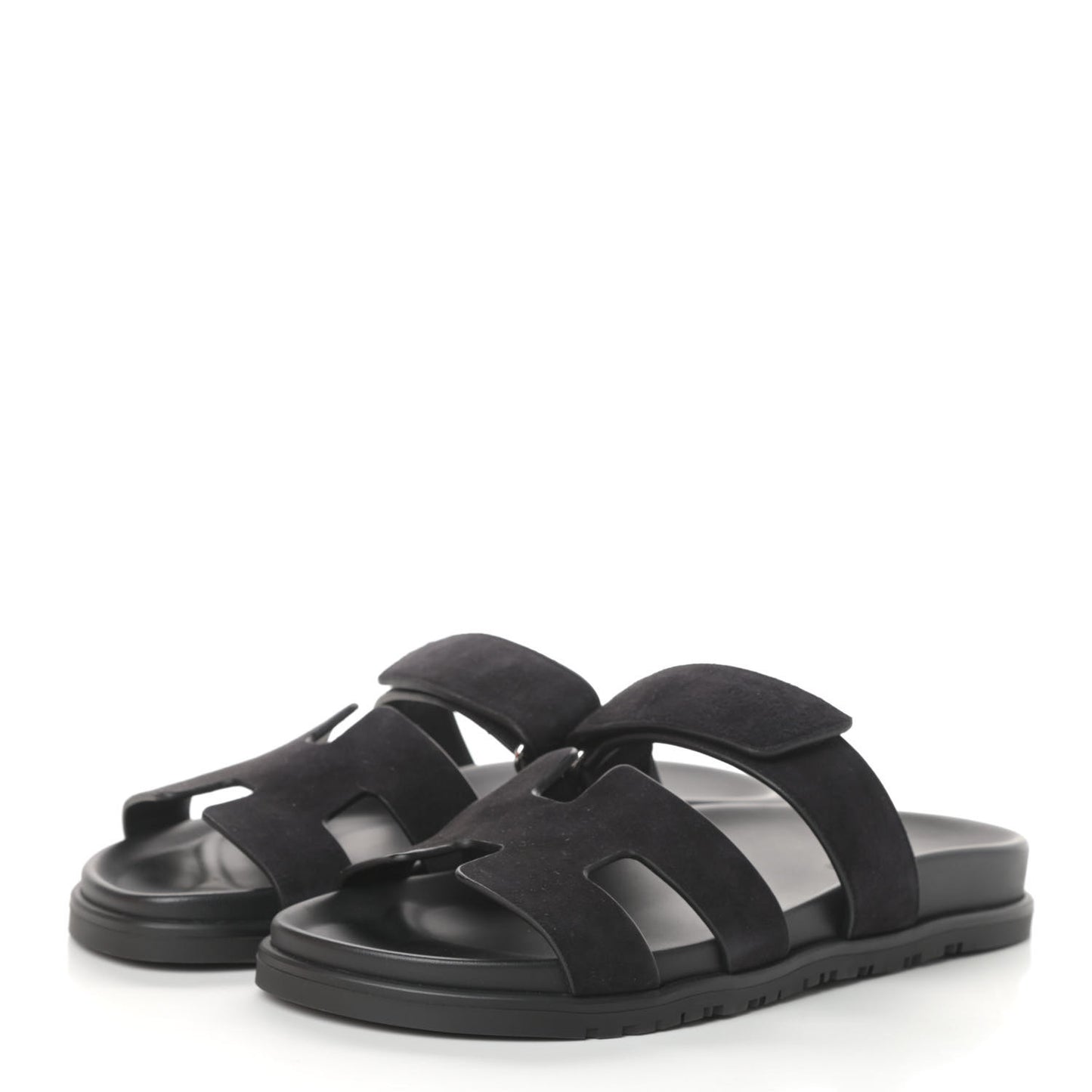 Suede Goatskin Womens Chypre Sandals 40 Black