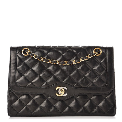 Chanel Lambskin Quilted Medium Double Flap Black 1 of 9