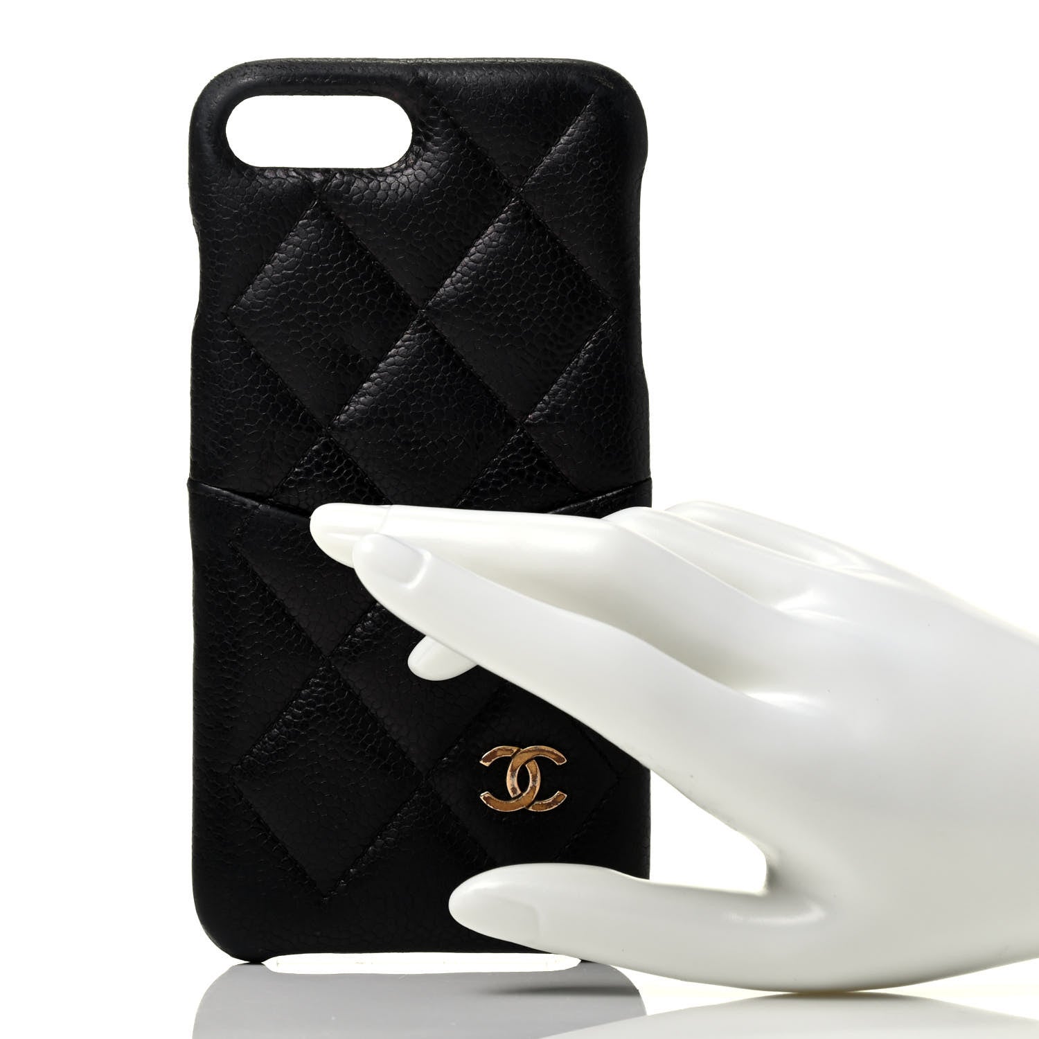 Chanel Grained Lambskin Quilted iPhone 8 Plus Coco Tech Case Black 2 of 6