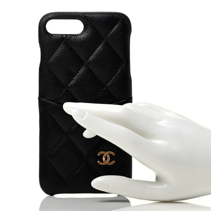 Chanel Grained Lambskin Quilted iPhone 8 Plus Coco Tech Case Black 2 of 6