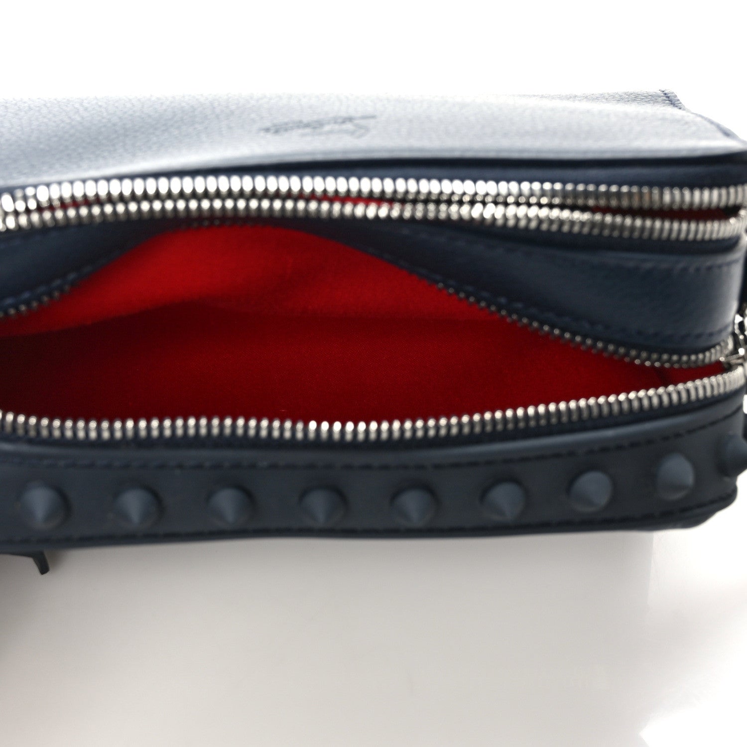Christian Louboutin Empire Calfskin Gomme Spikes Loubitown Crossbody Loubi Navy 6 of 9