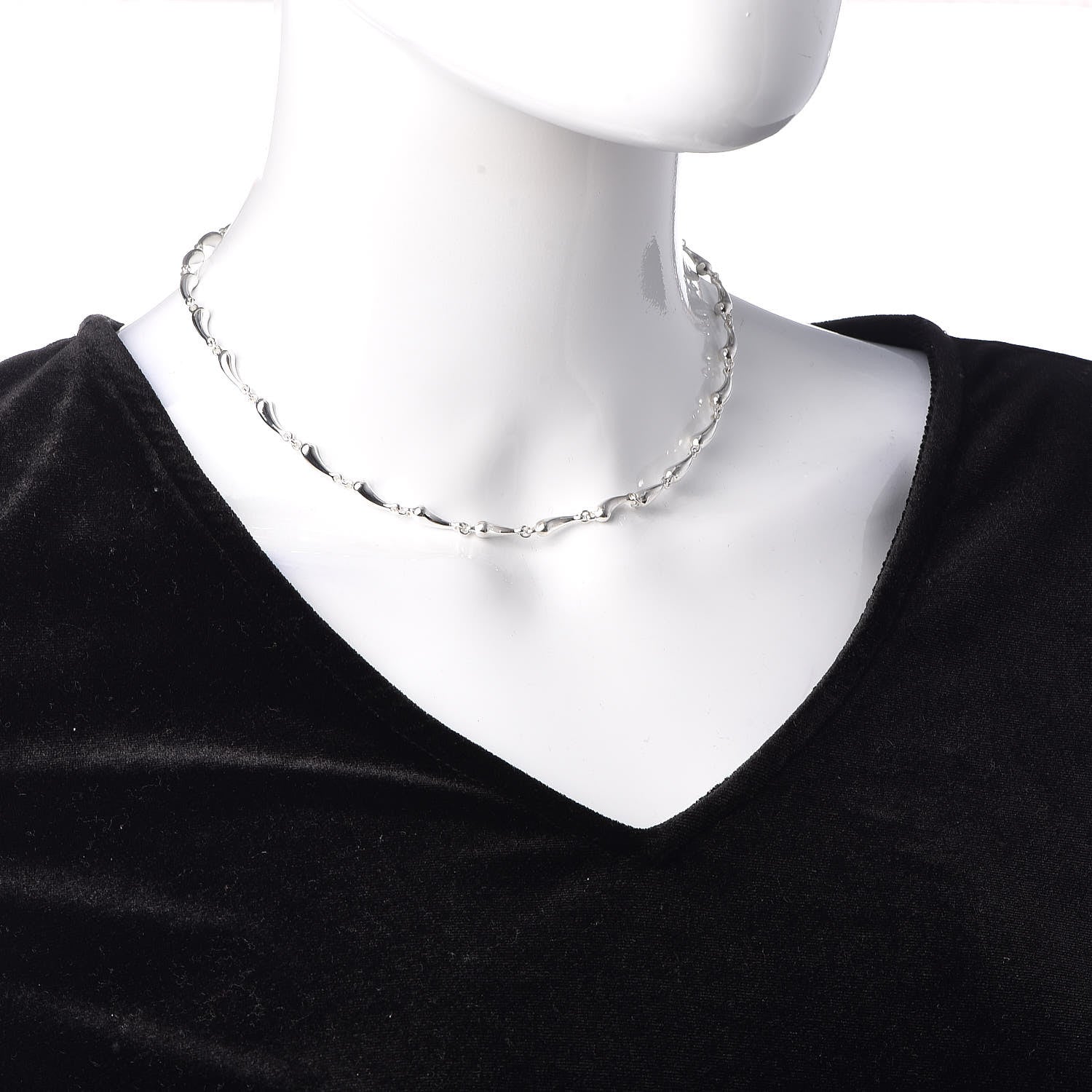 Tiffany Sterling Silver Elsa Peretti Teardrop Pendant Necklace 2 of 5