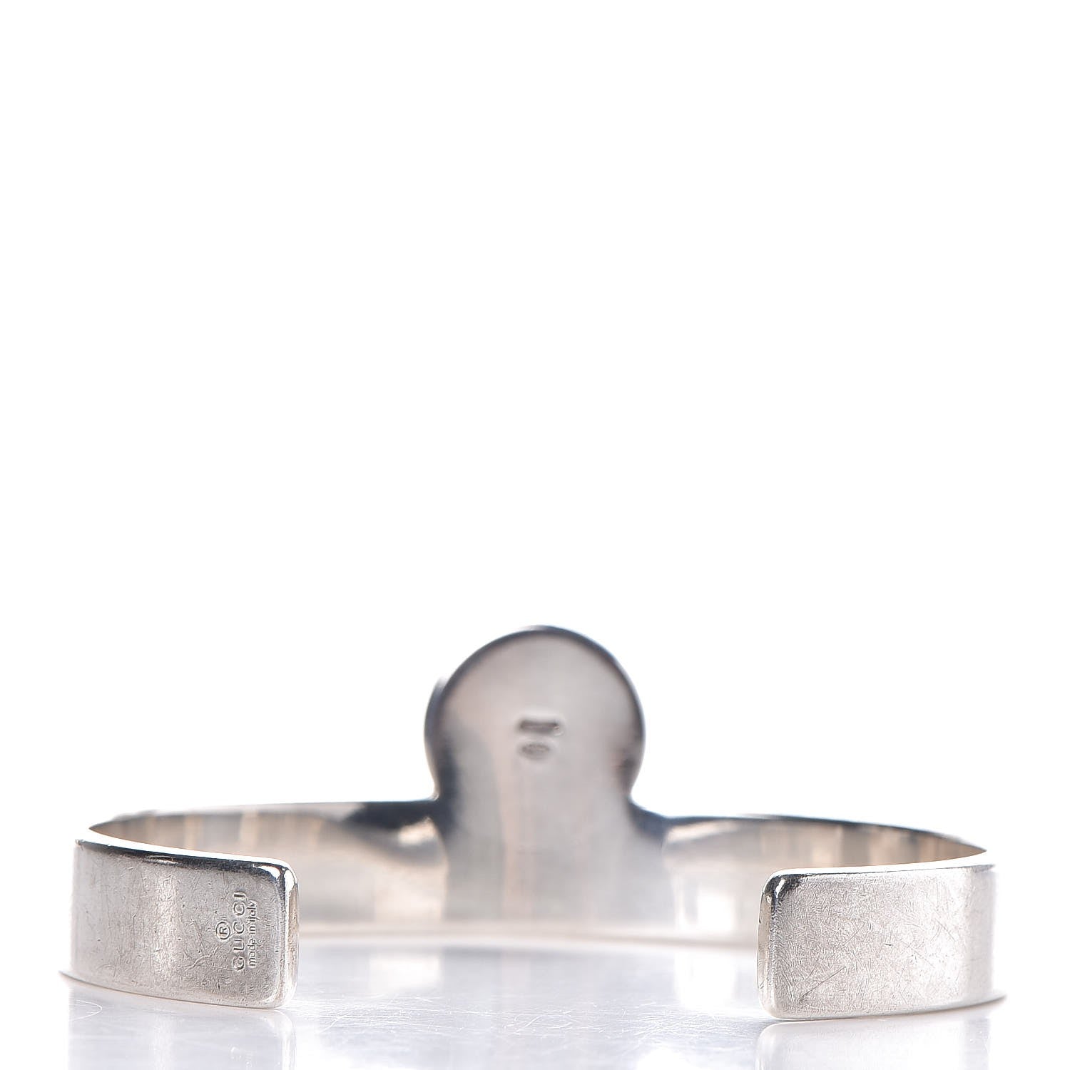 Gucci Sterling Silver Black Tourmalinated Quartz Cuff Bracelet 3 of 4
