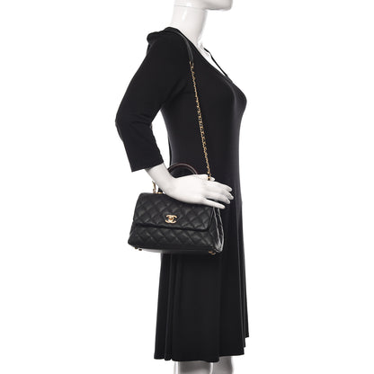 Chanel Caviar Lizard Embossed Quilted Mini Coco Handle Flap Black 2 of 11