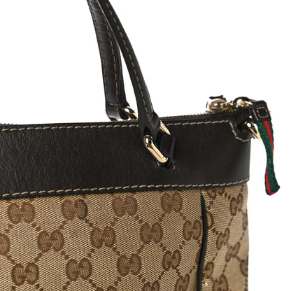 Gucci Monogram Web Mayfair Top Handle Satchel Dark Brown 12 of 14