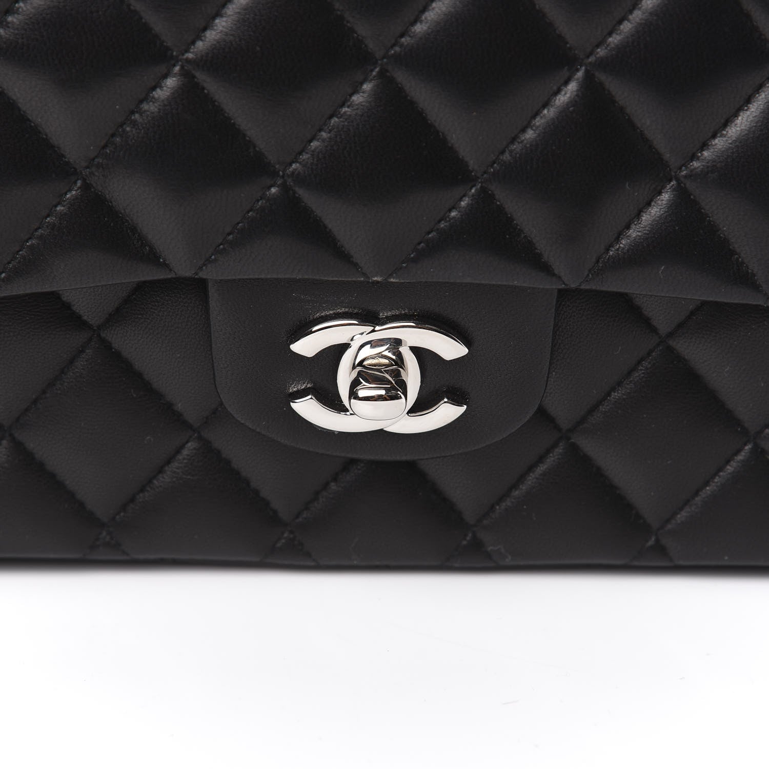 Chanel Lambskin Quilted Medium Double Flap Black 12 of 13