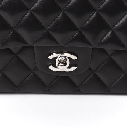 Chanel Lambskin Quilted Medium Double Flap Black 12 of 13