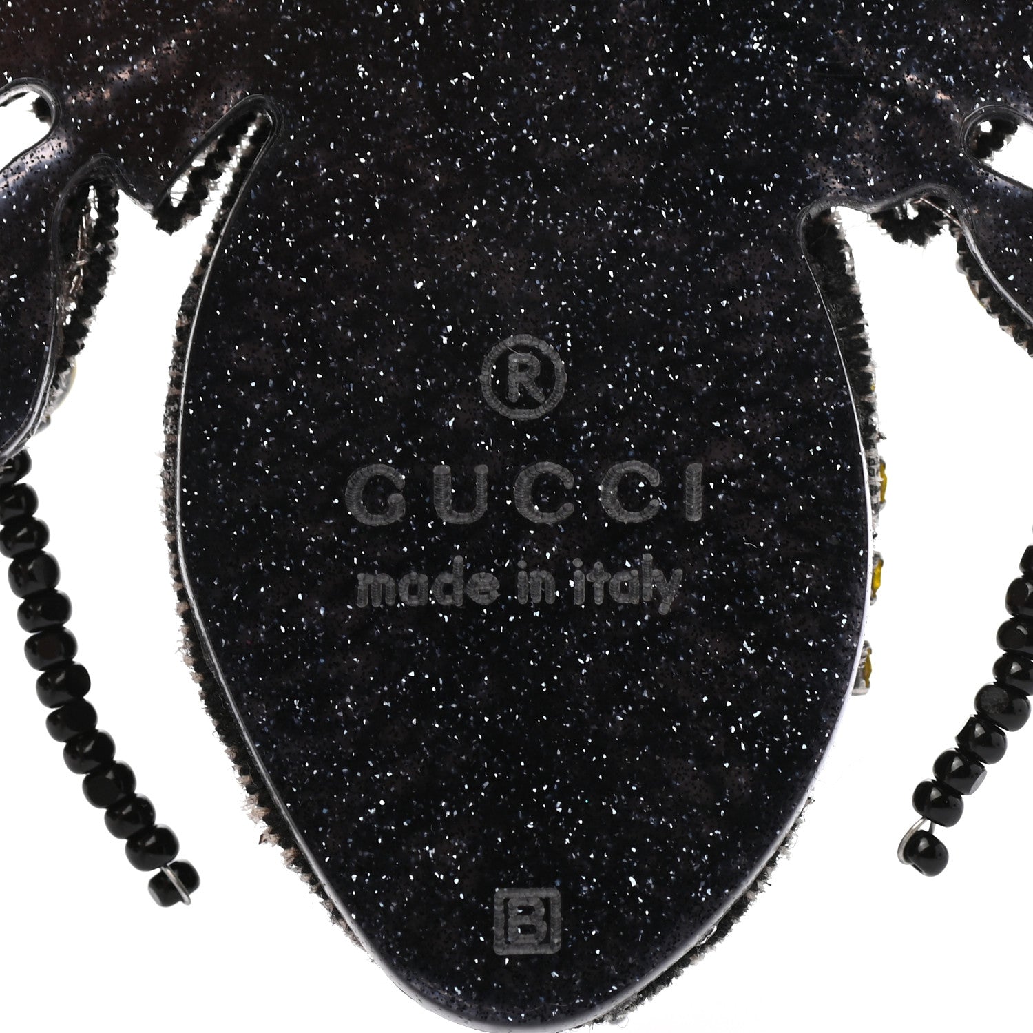 Gucci Metal Crystal Bee Brooch Black Yellow 4 of 4