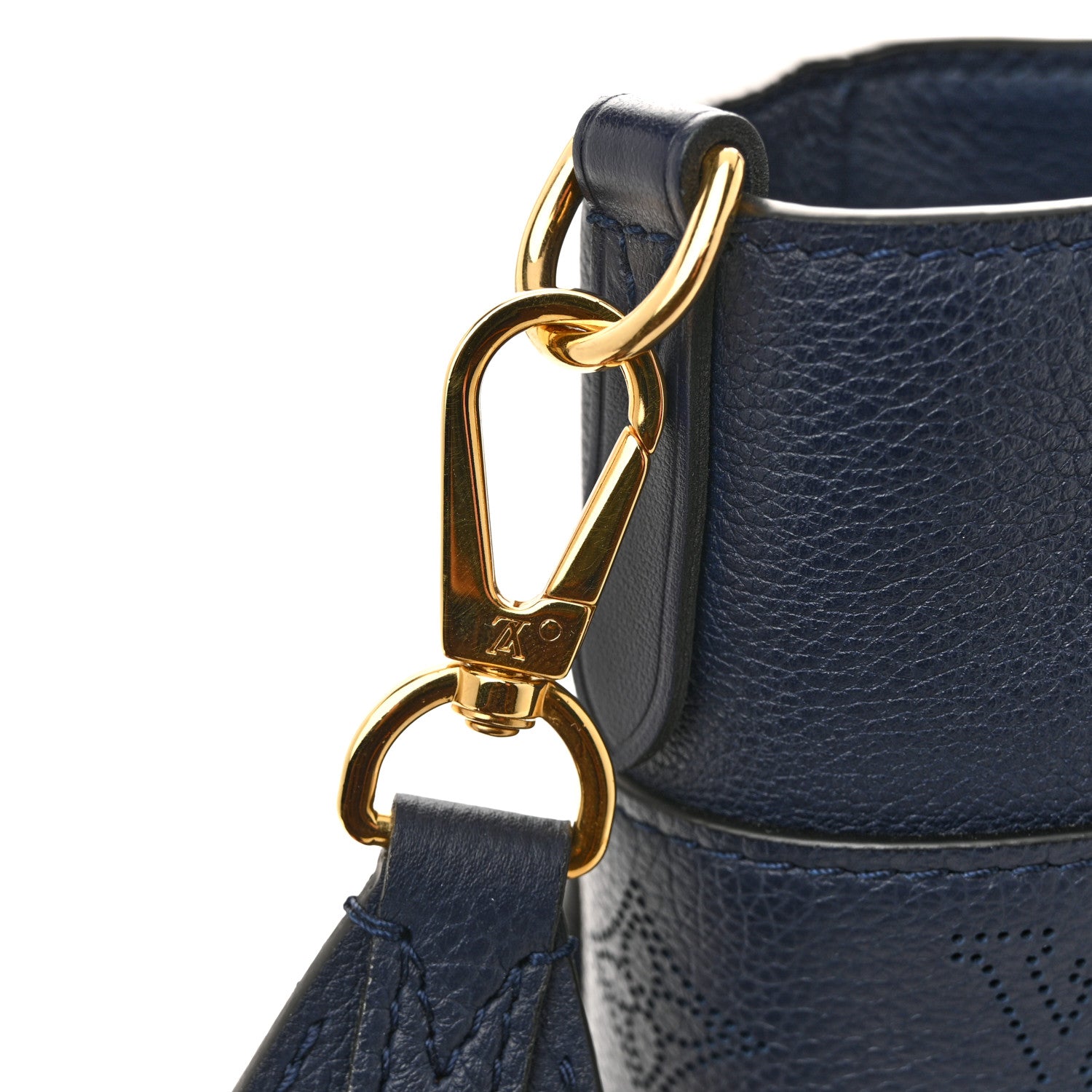 Louis Vuitton Calfskin Mahina Braided On My Side MM Navy 11 of 11