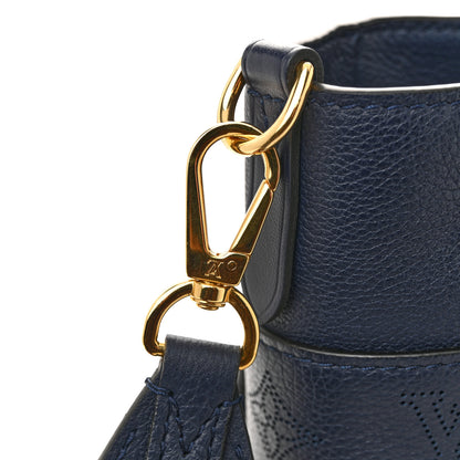 Louis Vuitton Calfskin Mahina Braided On My Side MM Navy 11 of 11