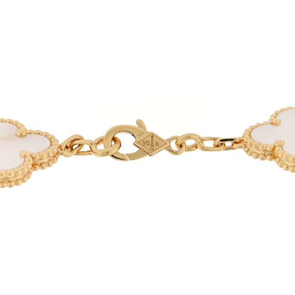 Van Cleef & Arpels 18K Yellow Gold Mother of Pearl 5 Motifs Vintage Alhambra Bracelet 3 of 3