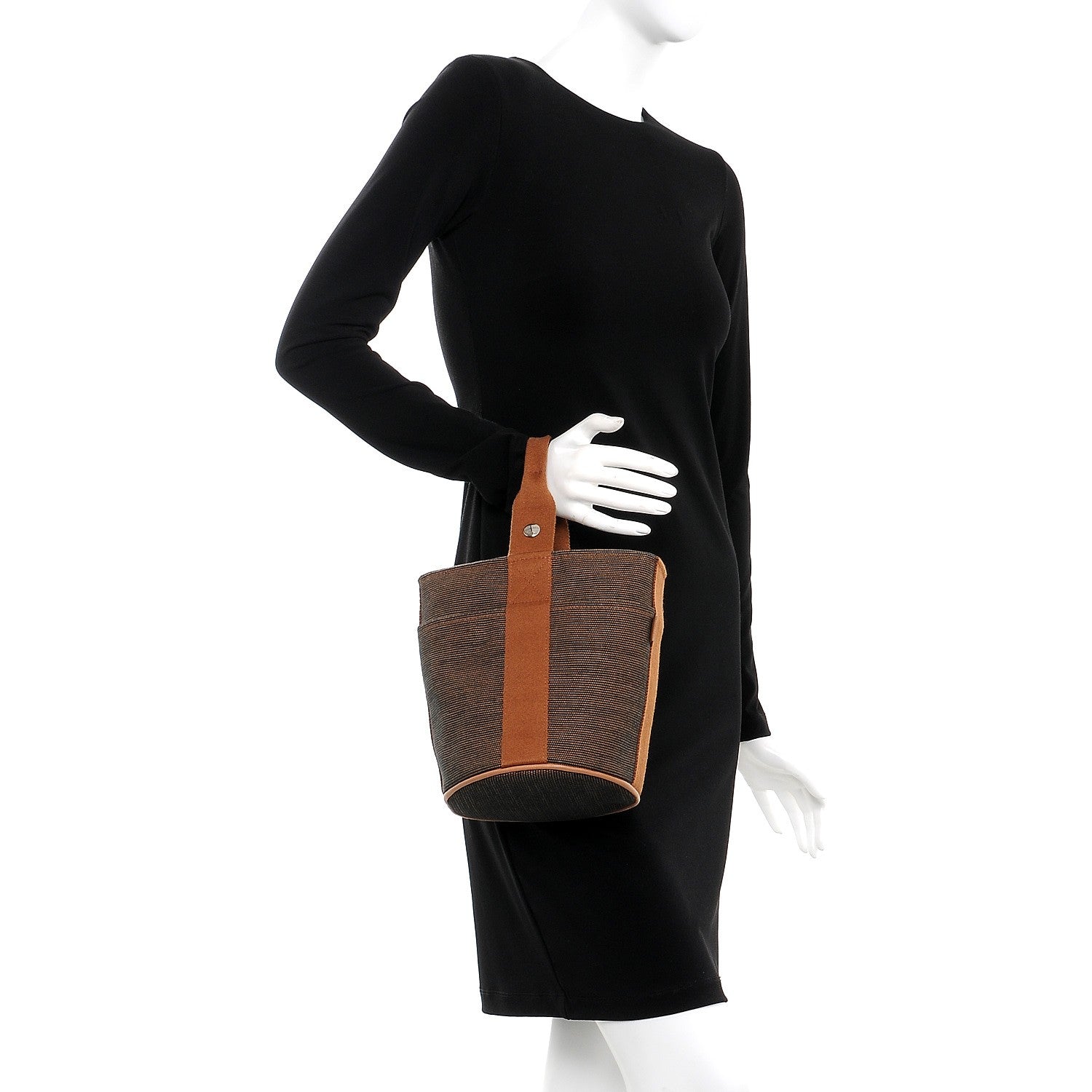 Hermes Toile Saxo PM Tote Brown 2 of 9
