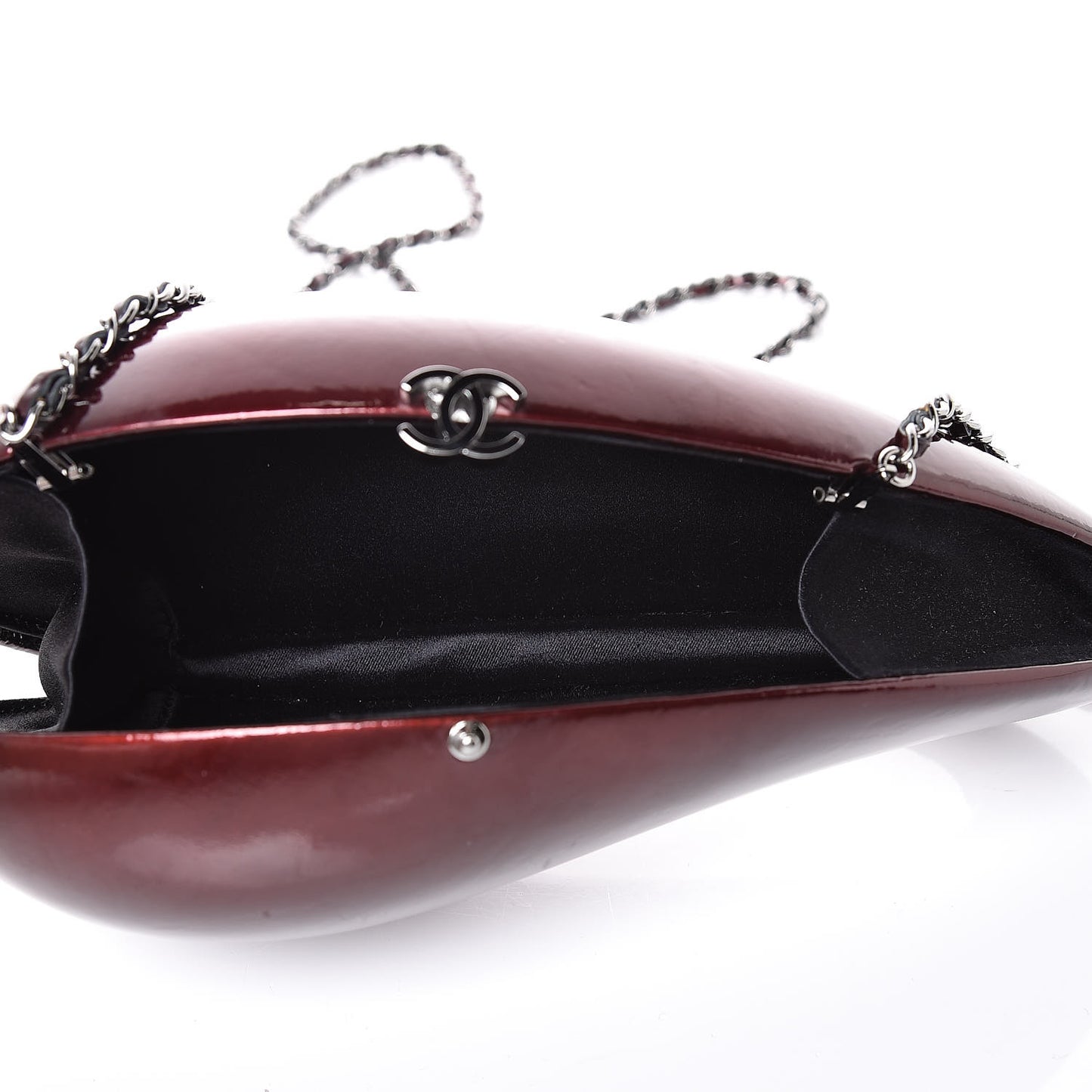 Patent Minaudiere Clutch Dark Bordeaux