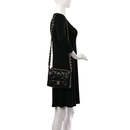 Chanel Lambskin Quilted Small Chain Top Handle Flap Black 2 of 9