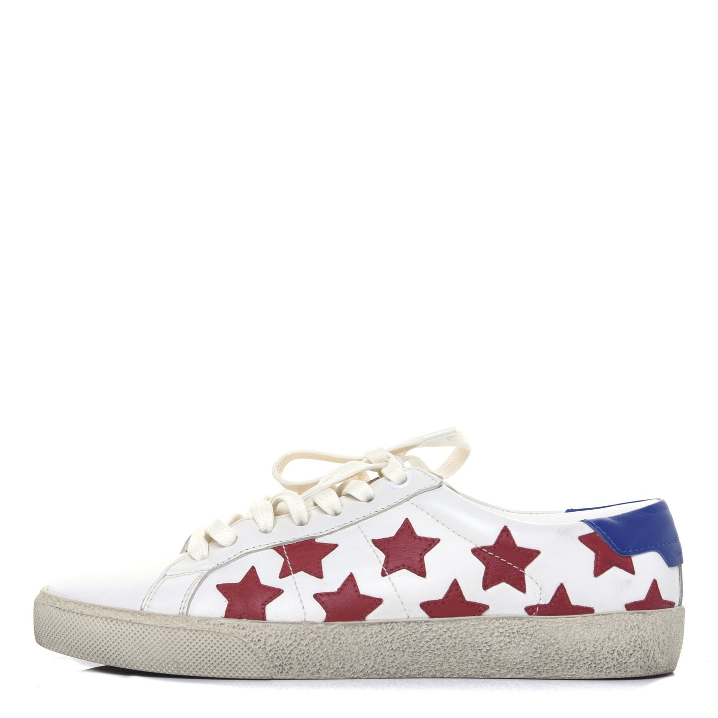 Calfskin Star Court Sneakers 38.5 White Red
