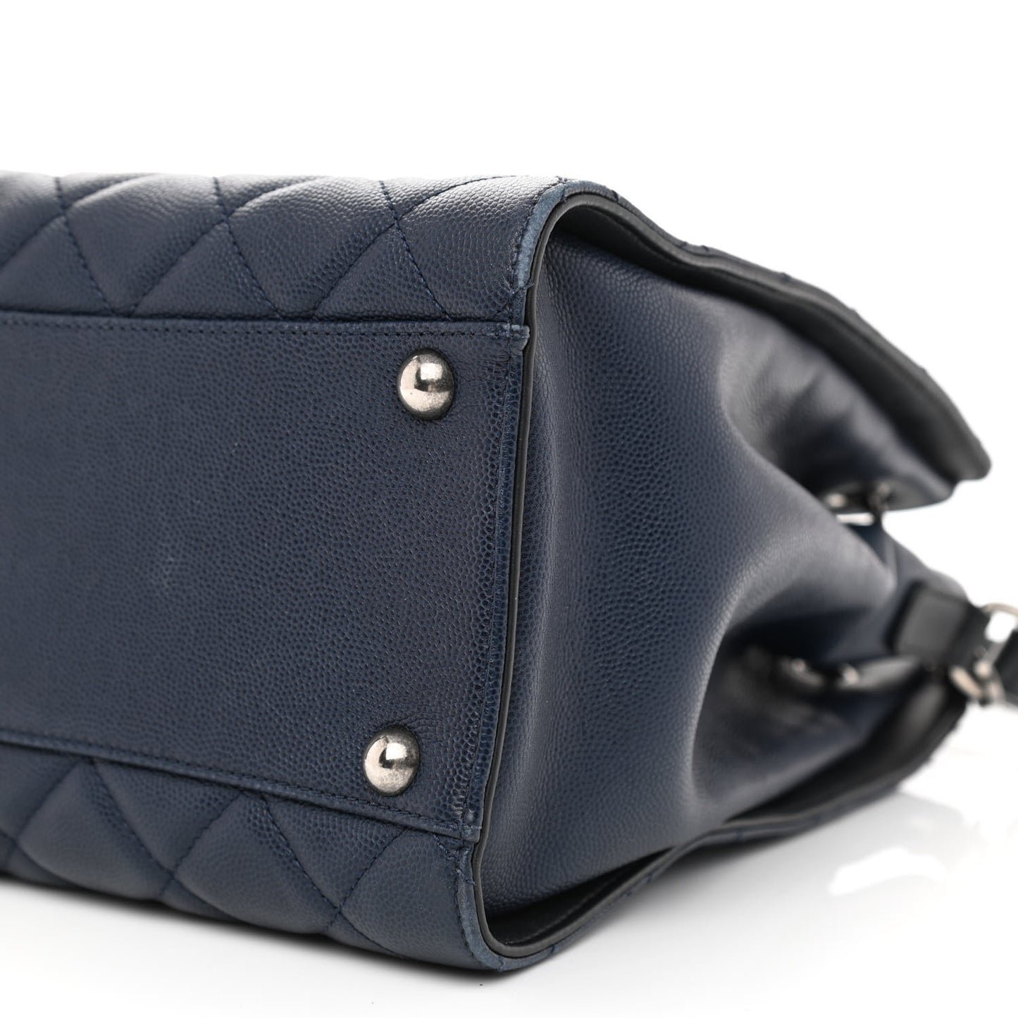 Caviar Quilted Medium CC Bucket Bag Dark Blue