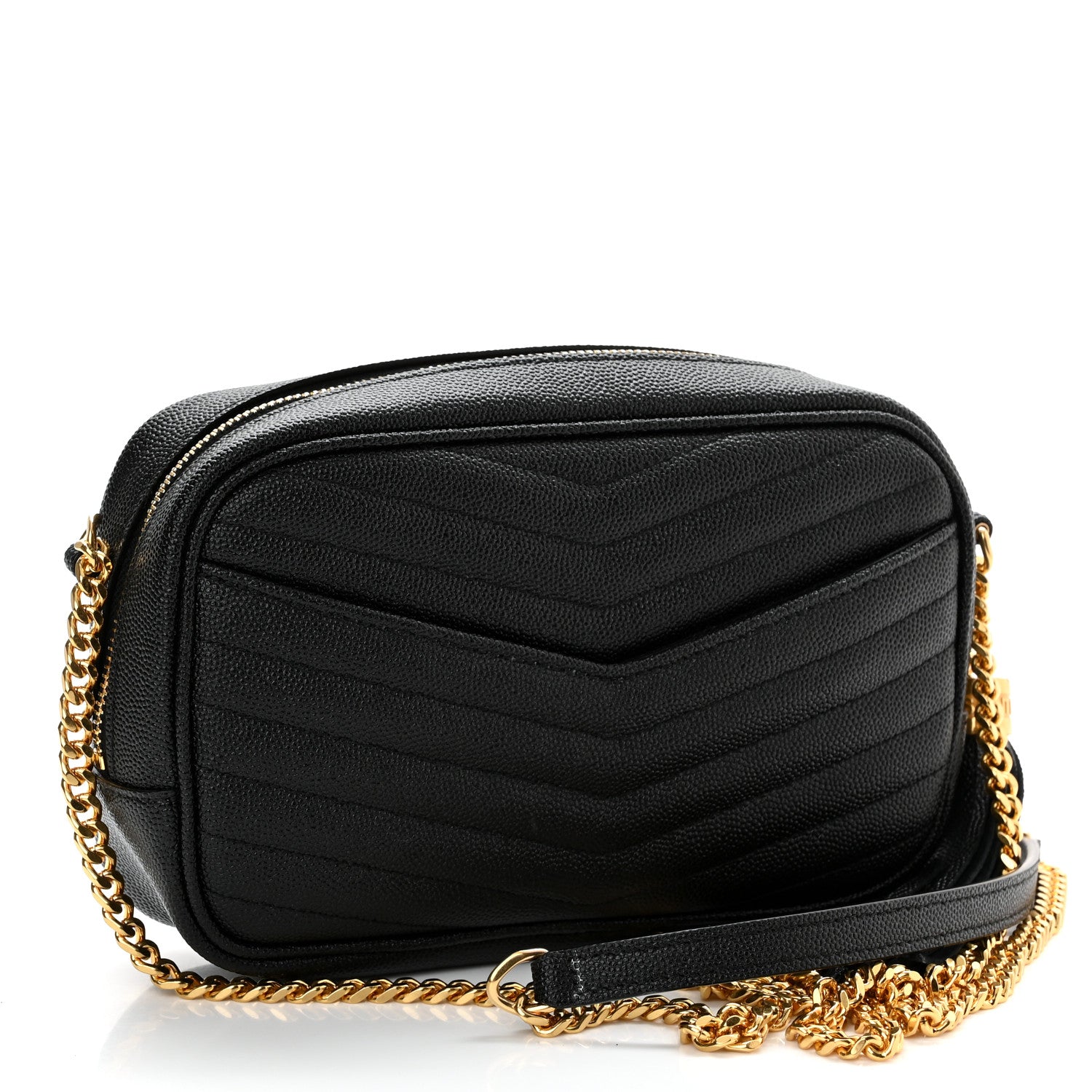 Saint Laurent Grain De Poudre Matelasse Monogram Mini Lou Camera Bag Black 3 of 11