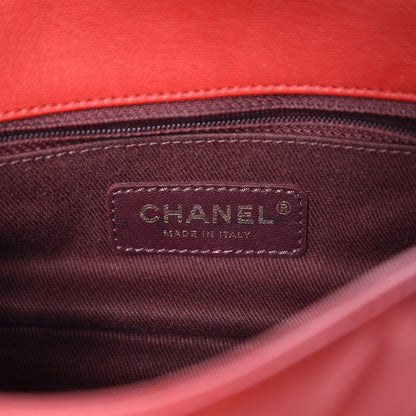 Chanel Shiny Sheepskin Quilted Mini Trapezio Flap Red 6 of 8