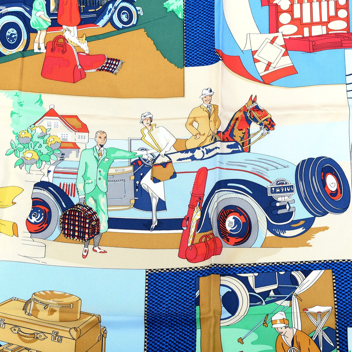 Hermes Silk L'Elegance et le Confort en Automobile Scarf 90 3 of 6