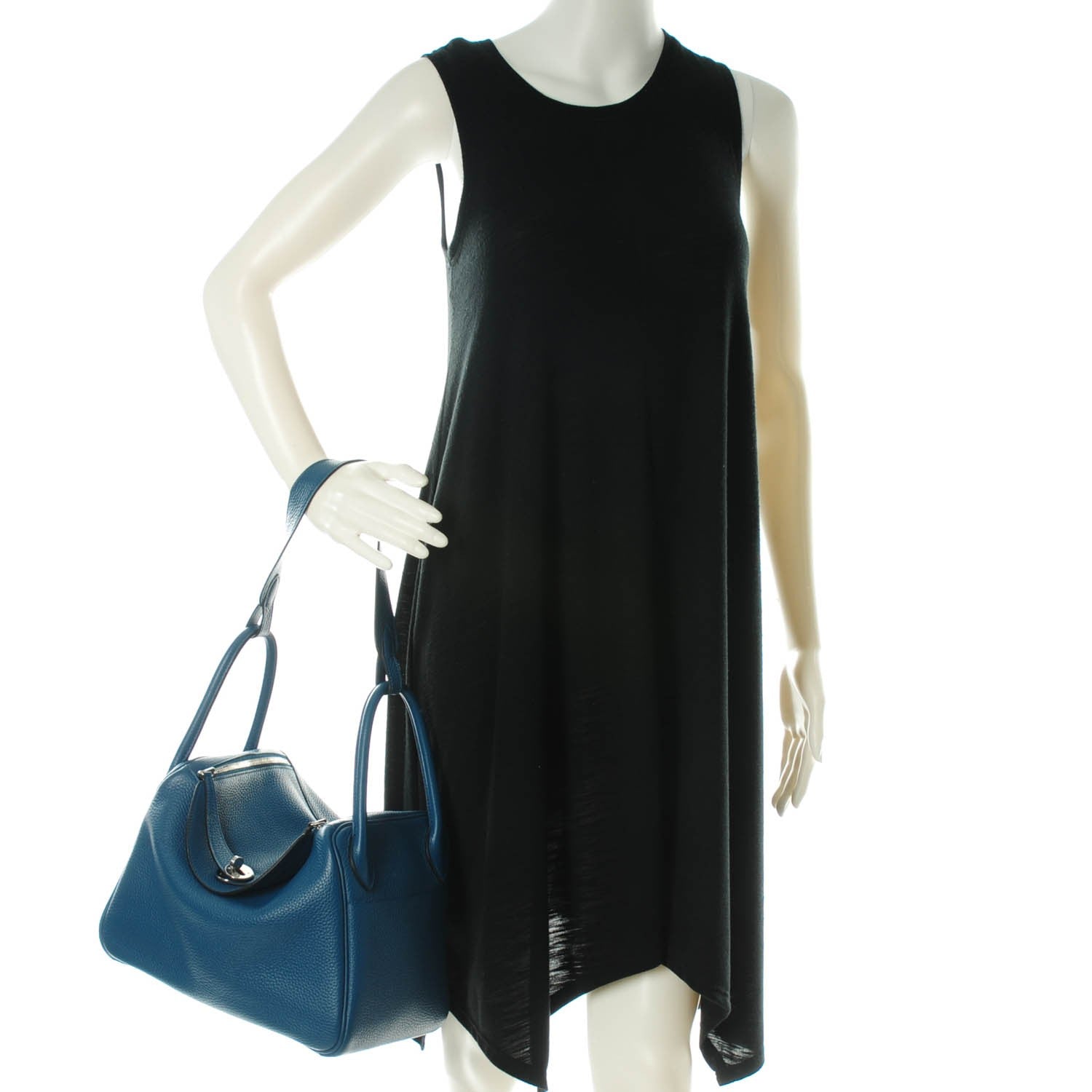 Hermes Taurillon Clemence Lindy 30 Bleu de Galice 2 of 7