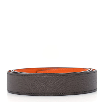 Hermes Epsom Reversible 38mm Belt Strap 110 44 Gris Etain Orange 2 of 7