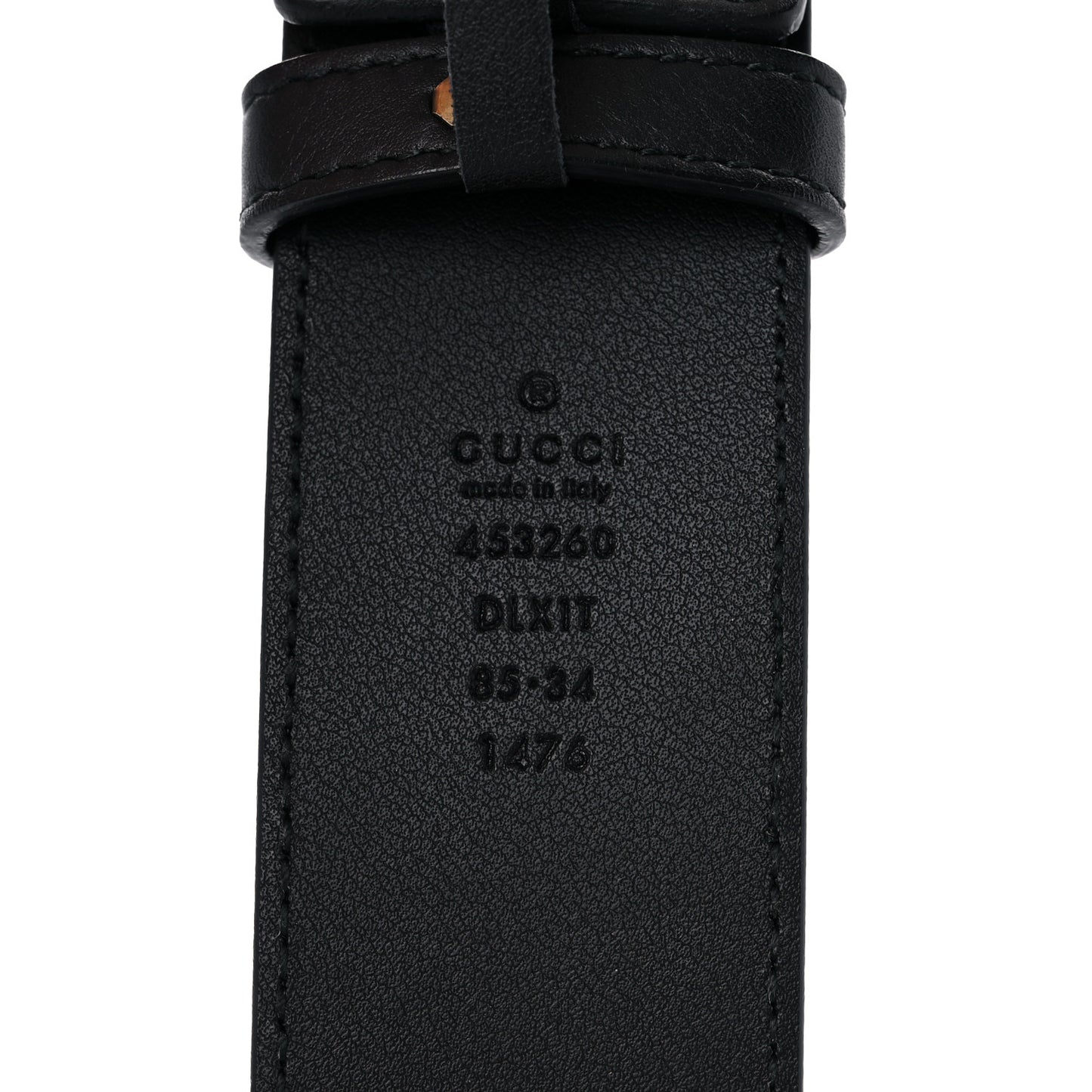 Moon Calfskin Pearl Double G 40mm Belt 85 34 Black Cream