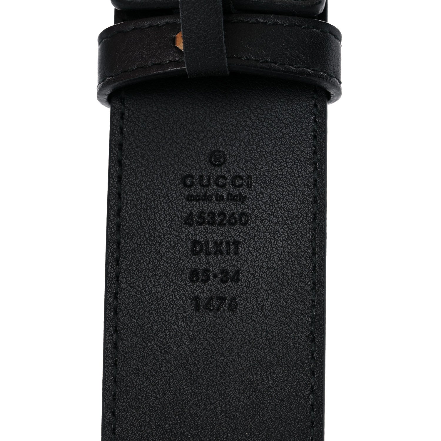 Gucci Moon Calfskin Pearl Double G 40mm Belt 85 34 Black Cream 3 of 5