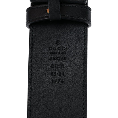 Gucci Moon Calfskin Pearl Double G 40mm Belt 85 34 Black Cream 3 of 5