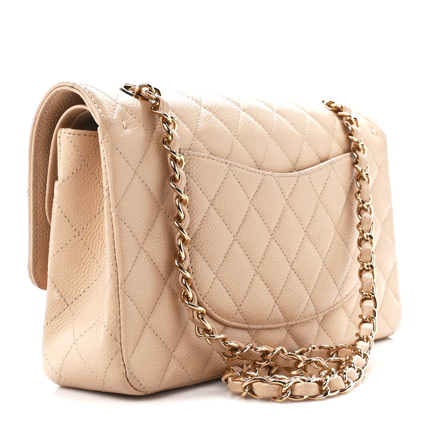 Chanel Caviar Quilted Medium Double Flap Beige 3 of 12