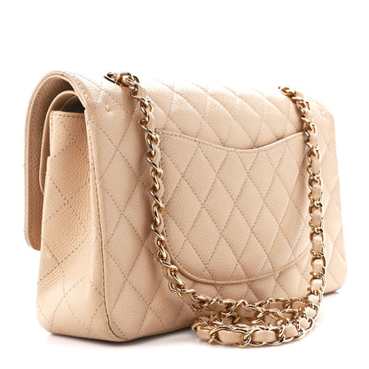 Chanel Caviar Quilted Medium Double Flap Beige 3 of 12