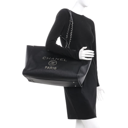 Chanel Caviar Large Studded Deauville Tote Black 2 of 7