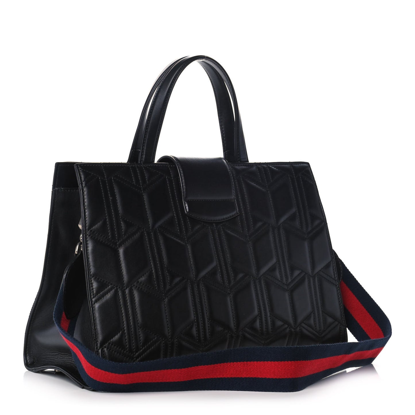 Calfskin Web Quilted Large Dionysus Tote Bag Black