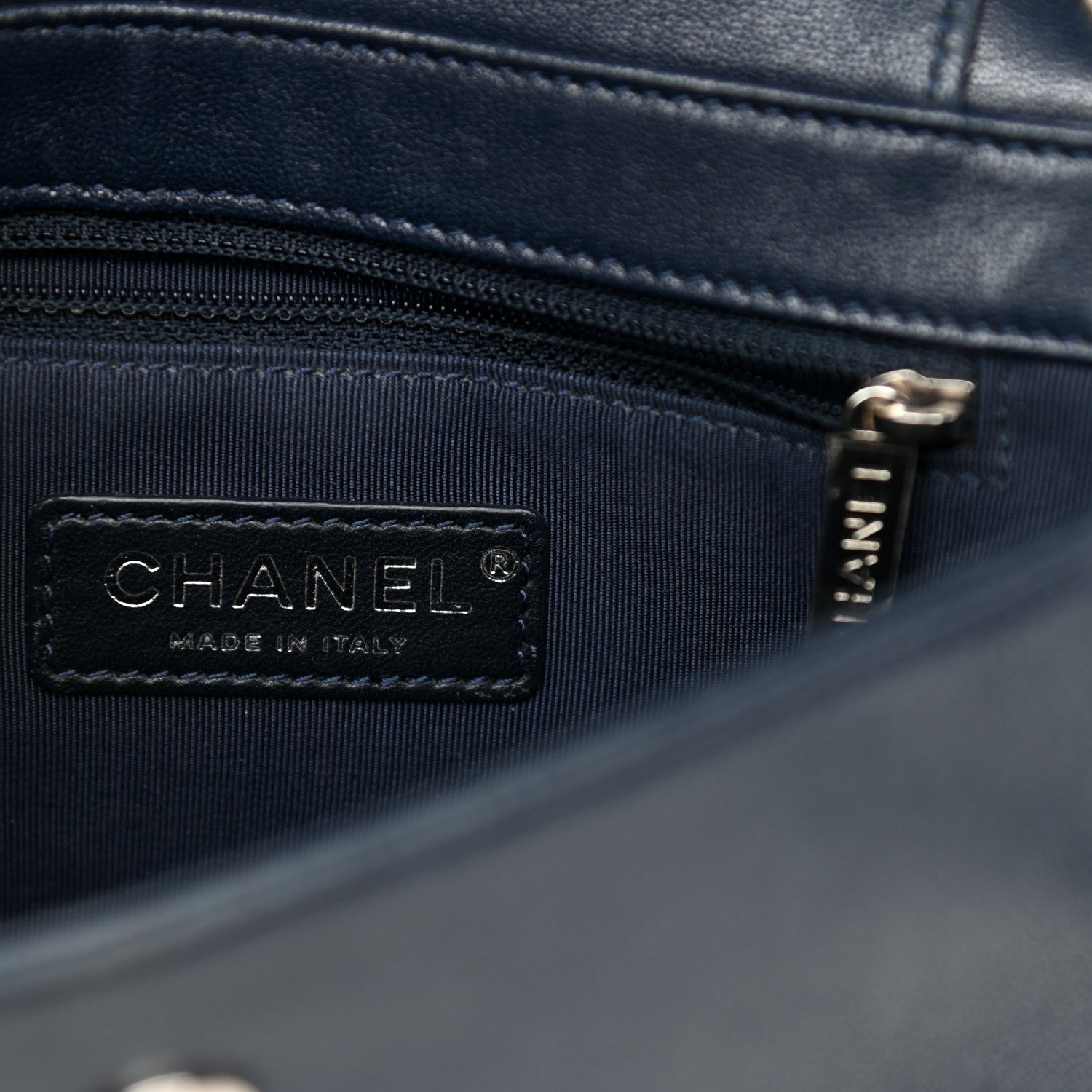 Chanel Sheepskin Quilted Small Vintage Mademoiselle Flap Navy 5 of 8