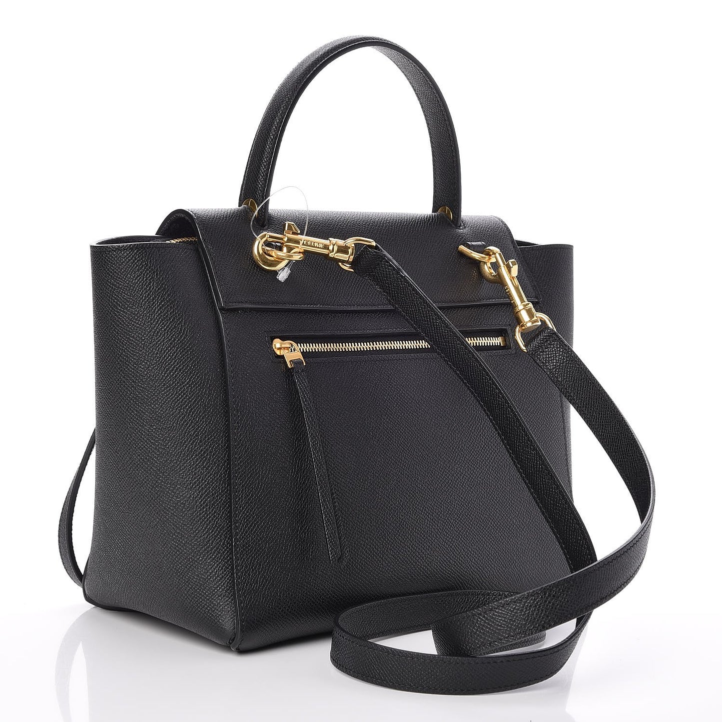 Grained Calfskin Micro Belt Bag Black