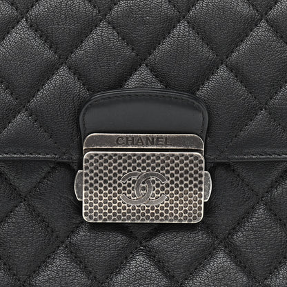 Chanel Goatskin Quilted Small CC University Shopping Tote Black 7 of 10
